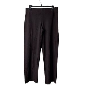 Eileen Fisher Brown Crepe Pull On Bootcut Career Pants Minimalist